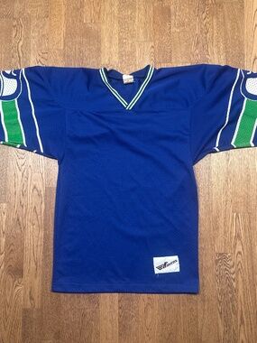 Vintage 80s 90s Ravens Knit Seattle Seahawks NFL Football Jersey Boys Medium